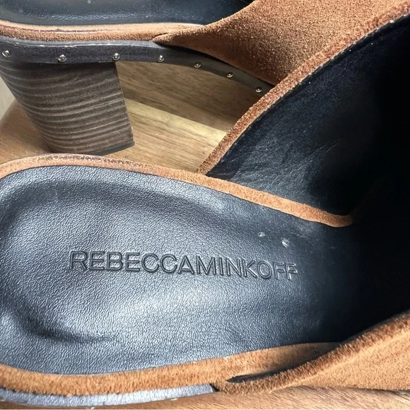 Rebecca Minkoff Brown Leather Galyn Mule Heels Size 9 - Picture 3 of 8